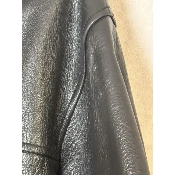 Vintage 90’s J Crew Oarsman Leather Bomber Aviator Jacket Distressed Sz L - Picture 4 of 10